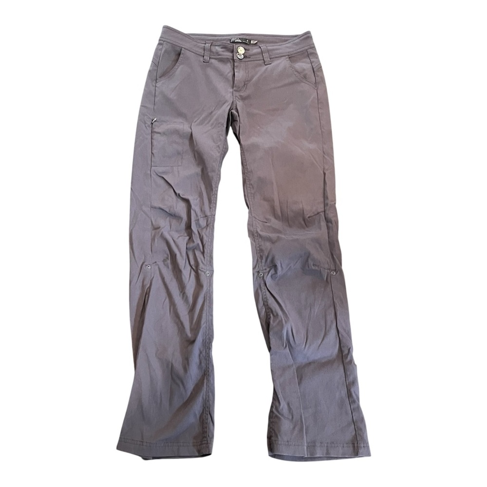 prAna Women's Halle Hiking Pants Size 4 Regular Grey Stretch Zion Roll-Up Cargo